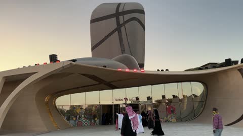 The entrance to the Spanish neighborhood event at the King Abdulaziz Center for World Culture "Ithra" in Dhahran, Eastern Province, Saudi Arabia, on January 13, 2026, will feature entertainment activities for families and children, a vibrant festive atmosphere, Spanish food restaurants and cafes, flamenco dances, and interactive events.