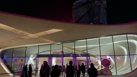 The entrance to the Spanish neighborhood event at the King Abdulaziz Center for World Culture "Ithra" in Dhahran, Eastern Province, Saudi Arabia, on January 13, 2026, will feature entertainment activities for families and children, a vibrant festive atmosphere, Spanish food restaurants and cafes, flamenco dances, and interactive events.