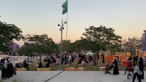 The Spanish neighborhood event at the King Abdulaziz Center for World Culture "Ithra" in Dhahran, Eastern Province, Saudi Arabia, on January 13, 2026, will feature entertainment activities for families and children, a vibrant festive atmosphere, Spanish food restaurants and cafes, flamenco dances, and interactive events.