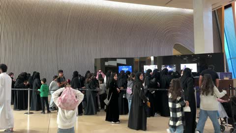 The reception section at the Spanish neighborhood event at the King Abdulaziz Center for World Culture "Ithra" in Dhahran, Eastern Province, Saudi Arabia, on January 13, 2026, will feature the use of modern devices and technology, recreational activities for families and children, a vibrant festive atmosphere, Spanish food restaurants and cafes, flamenco dances, and interactive events.