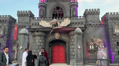 A castle with Gothic design and statues of a dragon and a wolf, a contributor to economic development and job opportunities, the global city in the Eastern region will have its first phase on December 29, 2025, in the Kingdom of Saudi Arabia, a venue for major events, with 16 countries showcasing their cultures and products as part of the event.