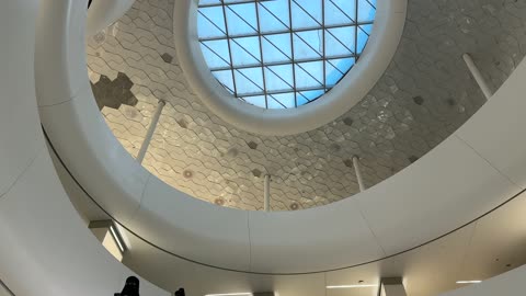 An advanced architectural design at the Ithra Library in Dhahran City, Eastern Province, Saudi Arabia, the King Abdulaziz Center for World Culture, a beacon of culture and thought, exhibitions and libraries, a famous cultural landmark, tourism in Saudi Arabia.