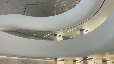 An advanced architectural design at the Ithra Library in Dhahran City, Eastern Province, Saudi Arabia, the King Abdulaziz Center for World Culture, a beacon of culture and thought, exhibitions and libraries, a famous cultural landmark, tourism in Saudi Arabia.