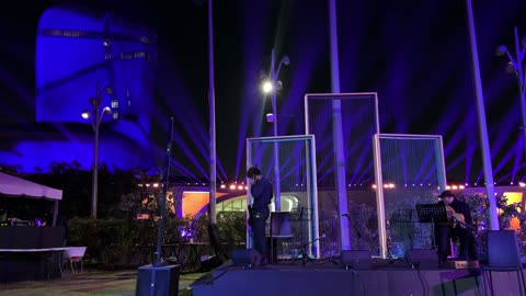 A live musical performance at the Ithra Library in Dhahran City, Eastern Province, Saudi Arabia, King Abdulaziz Center for World Culture, a beacon of culture and thought, exhibitions and libraries, architectural art, a famous cultural landmark, tourism in Saudi Arabia.