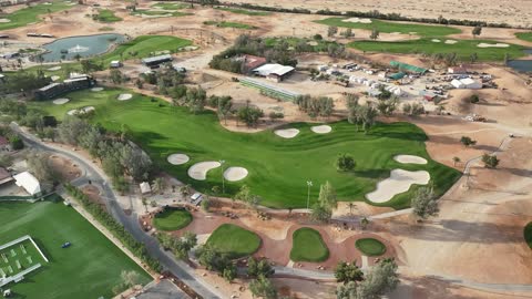 Artificial lakes and streams, the International Golf Club in Riyadh to promote sports tourism in the Kingdom of Saudi Arabia, the presence of green spaces, a leading destination for golf in 2026, drone photography of world-class courses and hosting international tournaments.