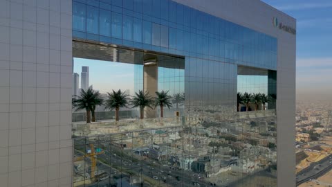 A landmark and famous place in the Kingdom of Saudi Arabia, the financial and economic towers and commercial establishments, the architectural engineering art of buildings and skyscrapers in a modern style, urban development and civilizational progress, drone photography of the financial center in Riyadh.