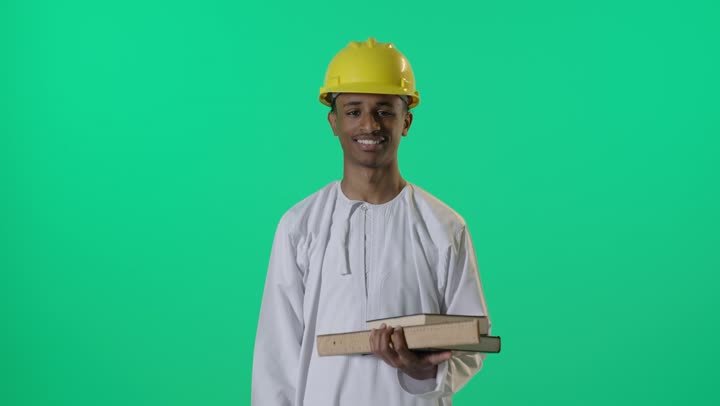 Khaleeji Engineer Student Green Screen Studio Footage