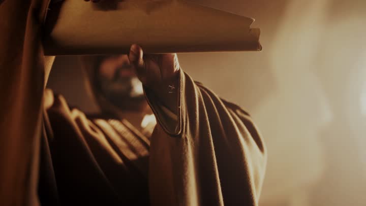 رجل كبير السن عربي سعودي خليجي يرتدي البشت وعقال يوم التأسي يمسك بيده رسالة في لفافة ورقية داخل مبنى طيني, ذكرى تأسيس الدوله السعوديه الاولى على يد الامام محمد بن سعود, يوم بدينا 22 فبراير 1727م,  العمق التاريخي والحضاري للمملكة، ارتداء الأزياء التقليدية تعكس التراث