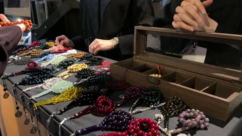 Prayer Beads Display Wahaj Exhibition Villaggio Saudi Arabia