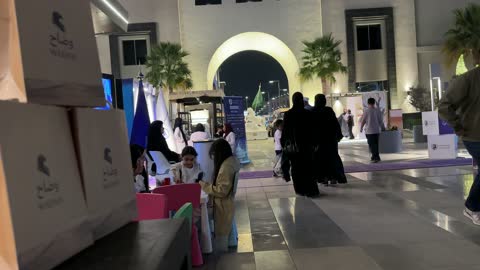 Outdoor Night Festival Saudi Arabia People Walking