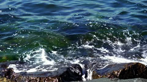 Sea Waves Crashing on Coastal Rocks Video