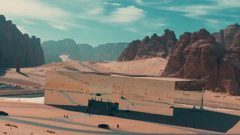 قاعة مرايا العلا السعودية لقطة جوية