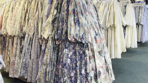 Floral Pattern Maxi Dresses in Clothing Store