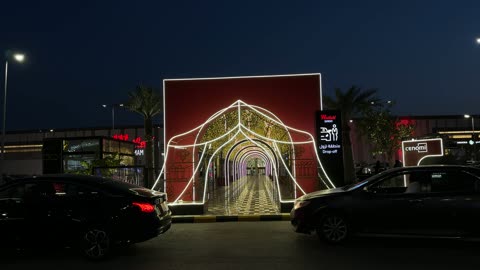 Westfield Dammam Saudi Arabia Illuminated Entrance at Night