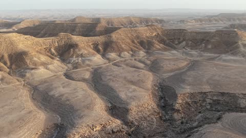 Rocky Desert Mountain Landscape Saudi Arabia Aerial Drone