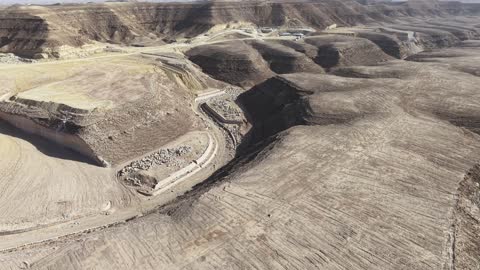 Desert Mountain Construction Site Aerial Drone Footage