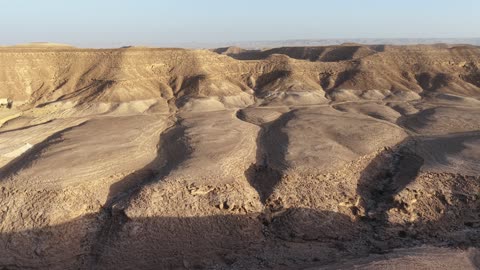 Rocky Desert Hills and Canyons Aerial Landscape View