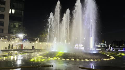 Emaar Nights Jeddah Illuminated Fountain Night Footage