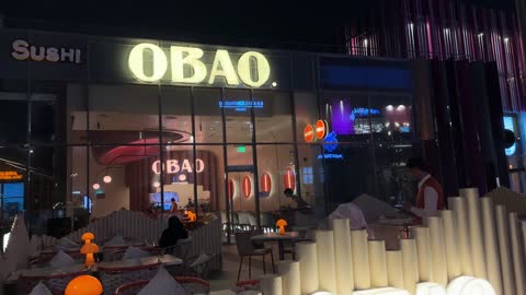 مطعم أوباو سيتي ووك الخبر لقطة ليلية خارجية