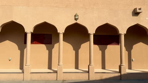 Traditional Arabic Arched Walkway and Shadows Footage