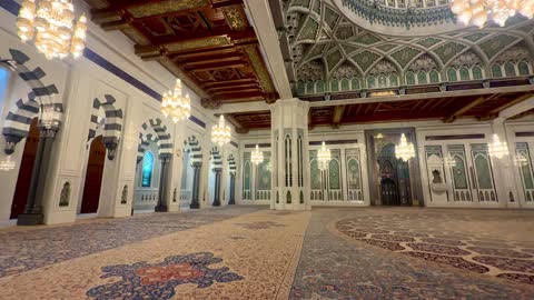 Grand Mosque Oman Interior Islamic Architecture Footage