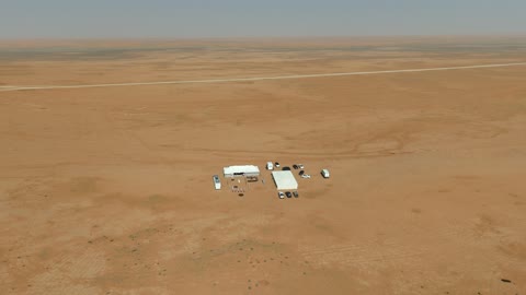 Desert Campsite Aerial Drone Footage