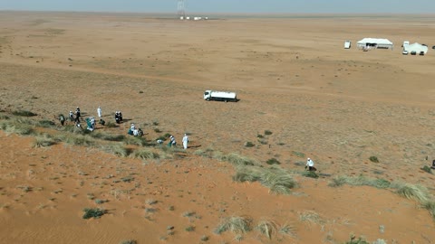 Volunteer Desert Reforestation Aerial Drone Footage