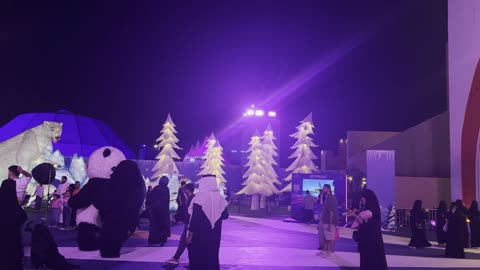 Winter Festival Global Street Night People Crowd Video