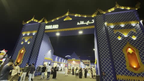 جناح تايلاند القرية العالمية دبي لقطات ليلية