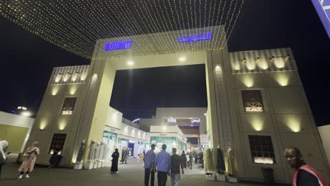 Kuwait Pavilion Entrance Global Village Dubai Night Video