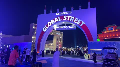 Global Village Dubai Global Street Night Entrance