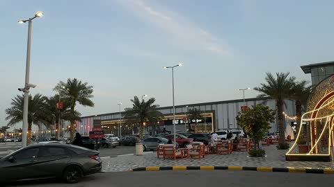 Dammam Commercial Area Outdoor Cafe Evening Footage