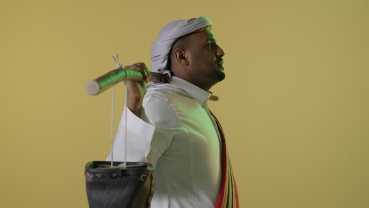 Saudi Man in Traditional Founding Day Dress Studio Video