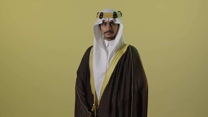 Saudi Man in Traditional Bisht for Founding Day