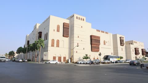 Jeddah Al Balad Historic Buildings and Traffic Footage