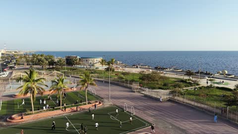Coastal Sports Complex Duba Saudi Arabia Elevated View