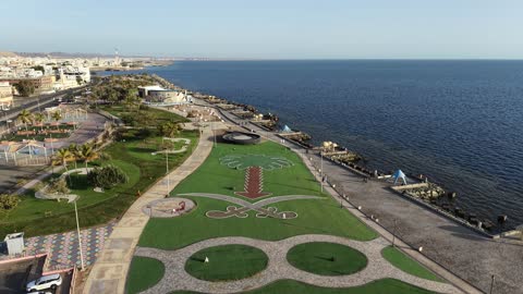 Duba Waterfront Park Saudi Arabia Aerial Drone Footage