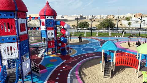 Children Playground in Duba Saudi Arabia Aerial Footage