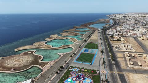 لقطات جوية لكورنيش مدينة ضباء في منطقة تبوك بالسعودية