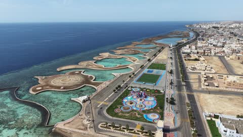 Duba Tabuk Saudi Arabia Coastal Aerial Drone Footage