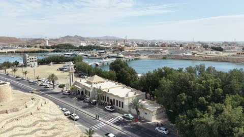 لقطة جوية لمدينة ضباء في منطقة تبوك بالمملكة العربية السعودية