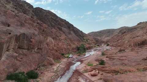 Hail Saudi Arabia Desert Valley Aerial Drone Footage