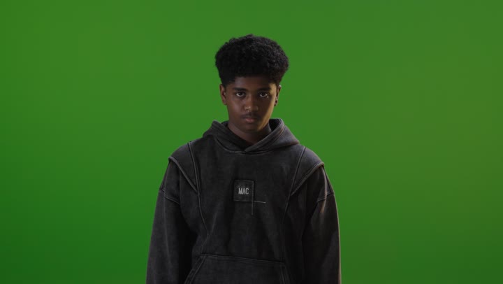 Saudi Man Serious Portrait on Green Screen