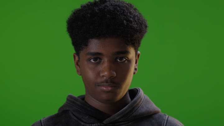 Saudi Youth Thinking Gesture Green Screen Portrait