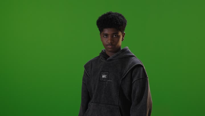 Young Saudi Man Crossing Arms Green Screen Footage