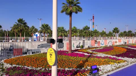 Yanbu Flower Festival Saudi Arabia Tracking Shot