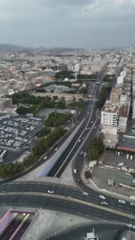 City Highway and Urban Traffic Aerial Drone Footage