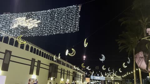 Ramadan Festive Lights at Art Promenade Jeddah Night Scene