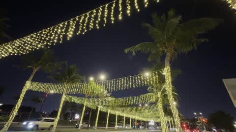 Jeddah Art Promenade Ramadan Night Decorative Lights Footage