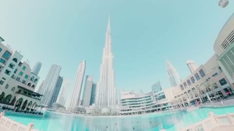 فيديو برج خليفة دبي بمنظور عدسة عين السمكة
